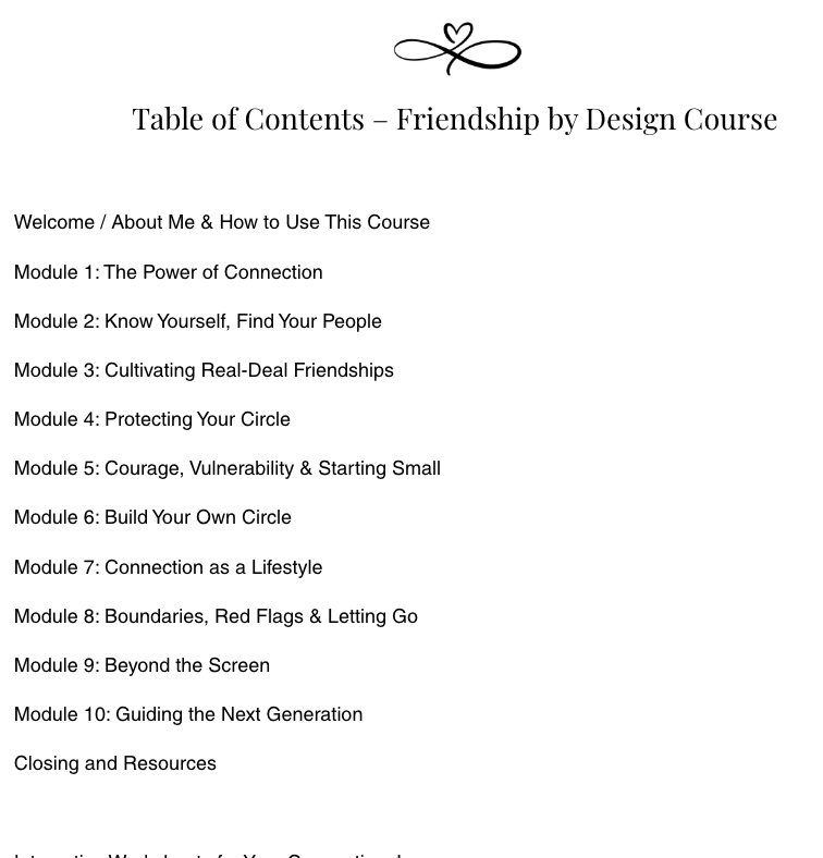 Friendship by Design: Build Real Connections Guide + Workbook PDF