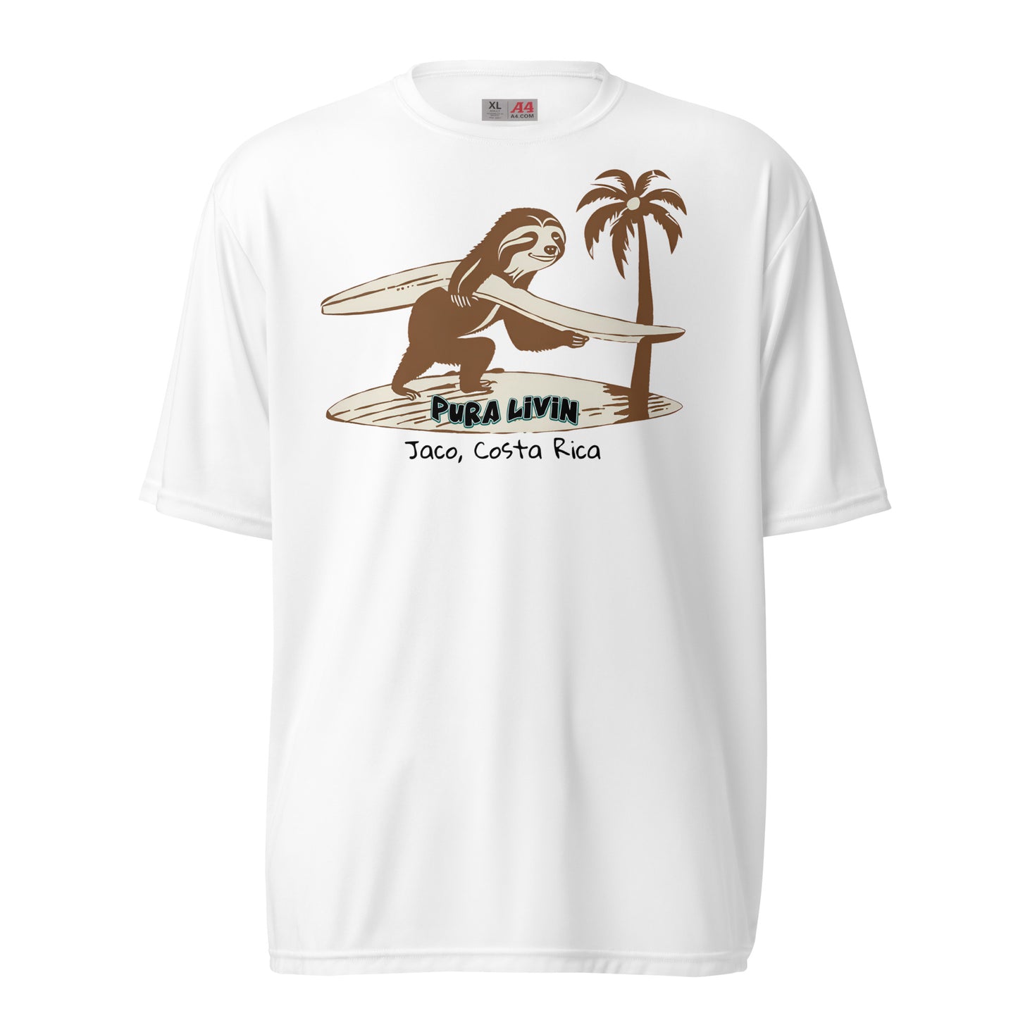 Surfing Sloth Costa Rica Short Sleeve - Performance Shirt UPF 44+