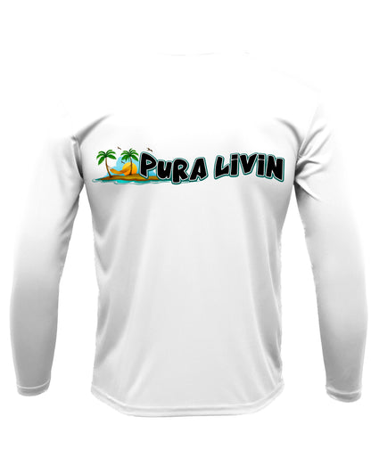 Pura Livin Sunset Logo UPF 50+ Performance Shirt - Women's V-Neck