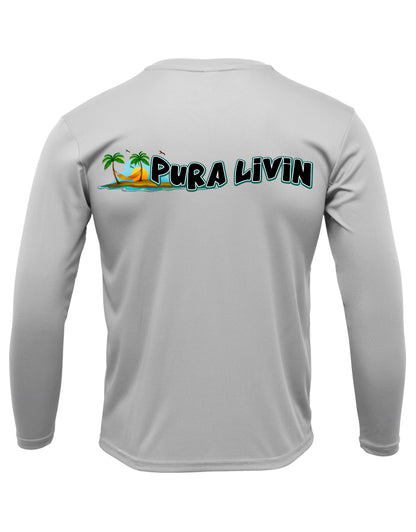 Pura Livin Sunset Logo UPF 50+ Performance Shirt - Women's V-Neck