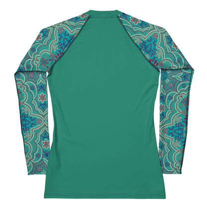 Retro Flower Garden -  Women's Rash Guard UPF 50+