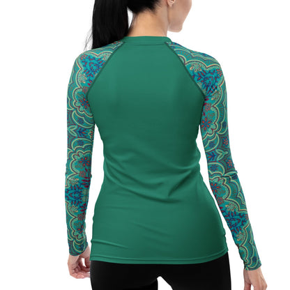 Retro Flower Garden -  Women's Rash Guard UPF 50+