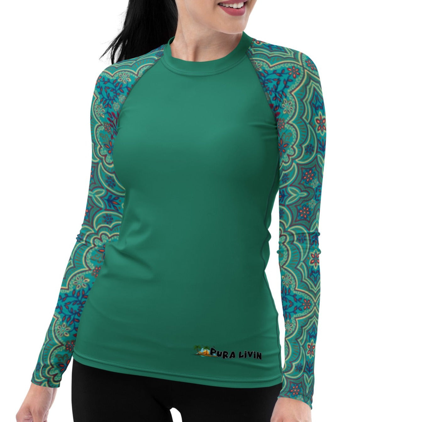 Retro Flower Garden -  Women's Rash Guard UPF 50+