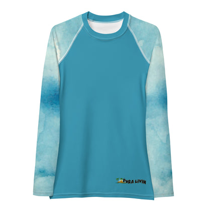 Watercolor Ocean Waves - Women's Rash Guard UPF 50+