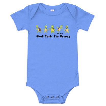 Groovy Turtle - Baby Short Sleeve Unisex Onesie