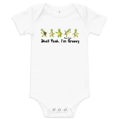 Groovy Turtle - Baby Short Sleeve Unisex Onesie