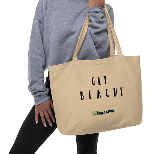 Get Beachy Large Organic Cotton Twill Carry-all Tote Bag