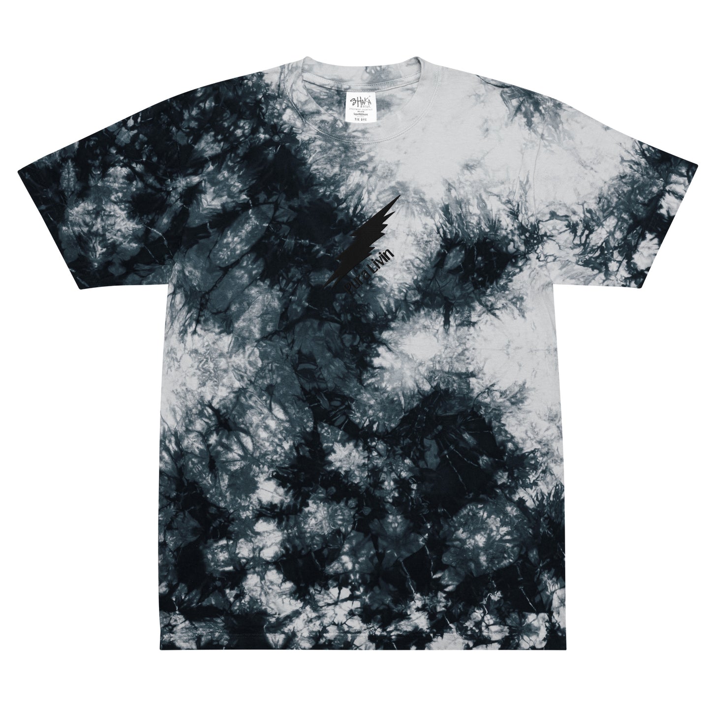 Grateful Lightning Bolt Embroidered tie dye - Unisex Oversized Tee