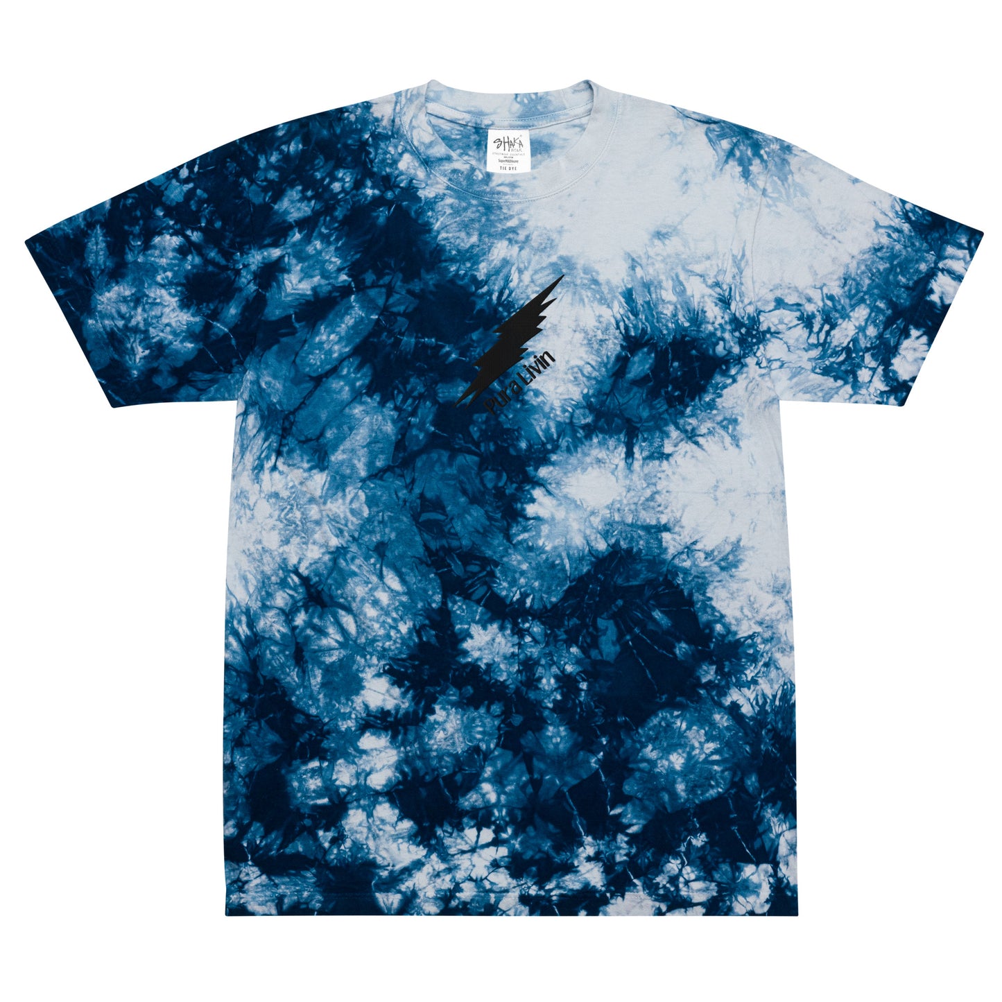 Grateful Lightning Bolt Embroidered tie dye - Unisex Oversized Tee