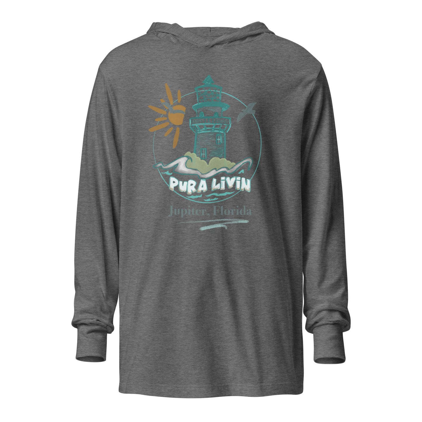 Jupiter Lighthouse Lightweight Long-Sleeve Hoodie Tee - Unisex