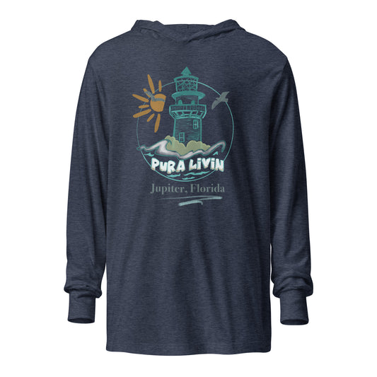 Jupiter Lighthouse Lightweight Long-Sleeve Hoodie Tee - Unisex